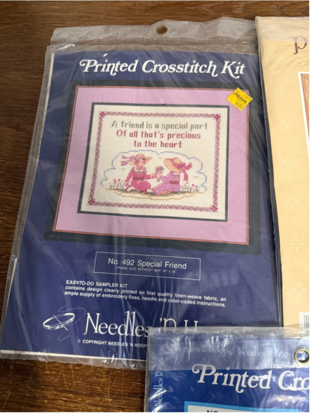 Vintage Needles ’N Hoops Cross Stitch Kit Lot of 3 Special Friend Teddy Ballerin